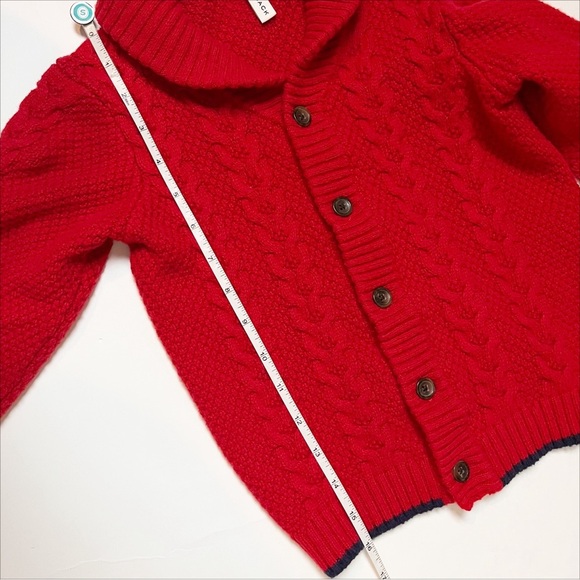 Janie and Jack Shawl Collar Cardigan 4 red sweater holiday festive Christmas - Picture 8 of 9